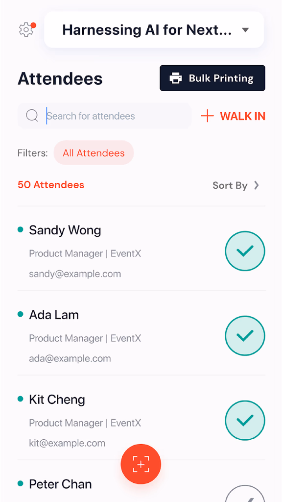 Real-time Check-in Record