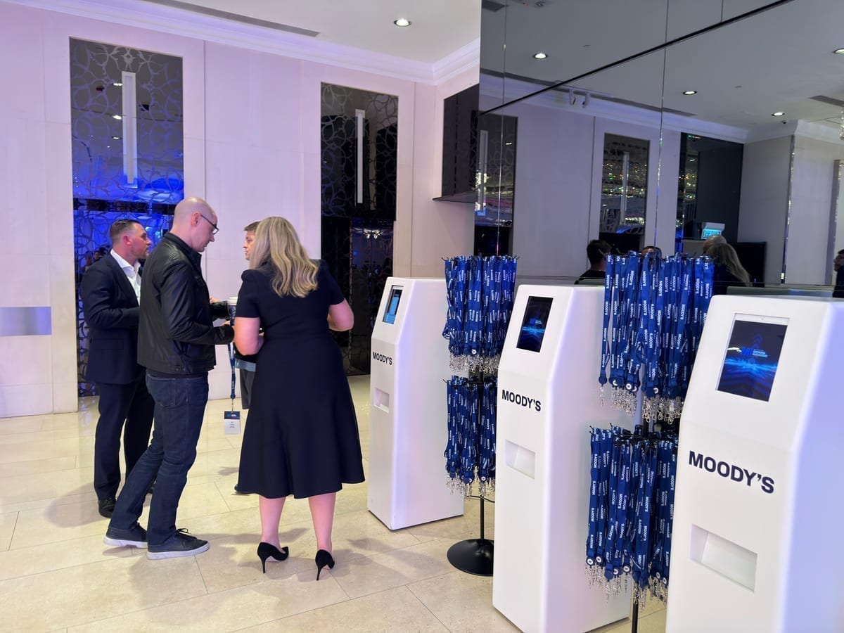 EventX check-in station at Moody's event